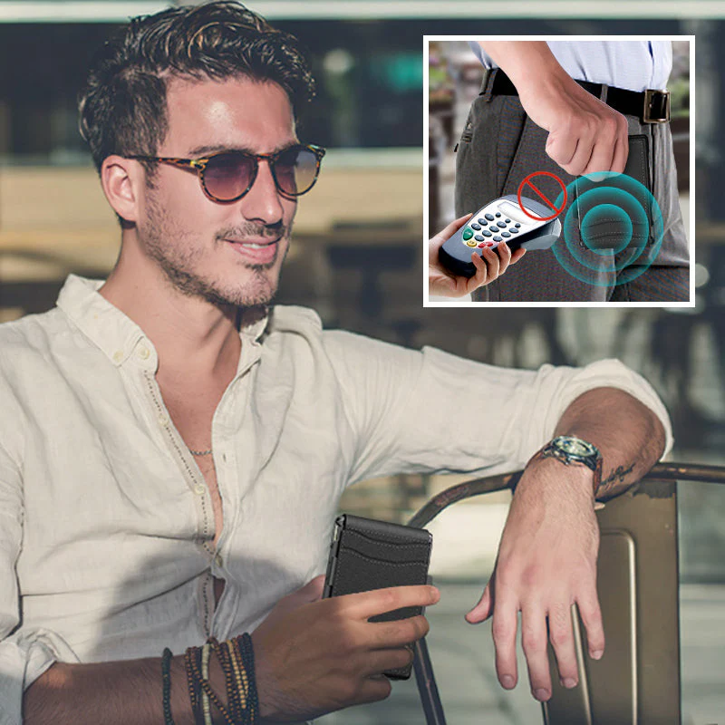 Men's Business Style Pu Leather Card Slots for AirTag - Image 2