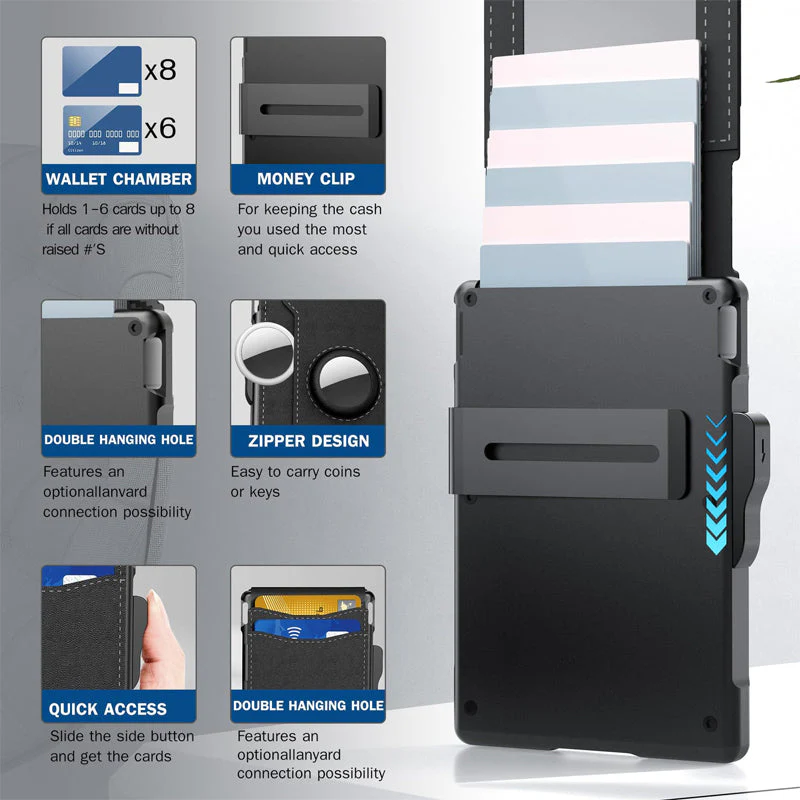 Men's Business Style Pu Leather Card Slots for AirTag - Image 3