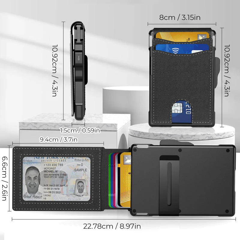 Men's Business Style Pu Leather Card Slots for AirTag - Image 4