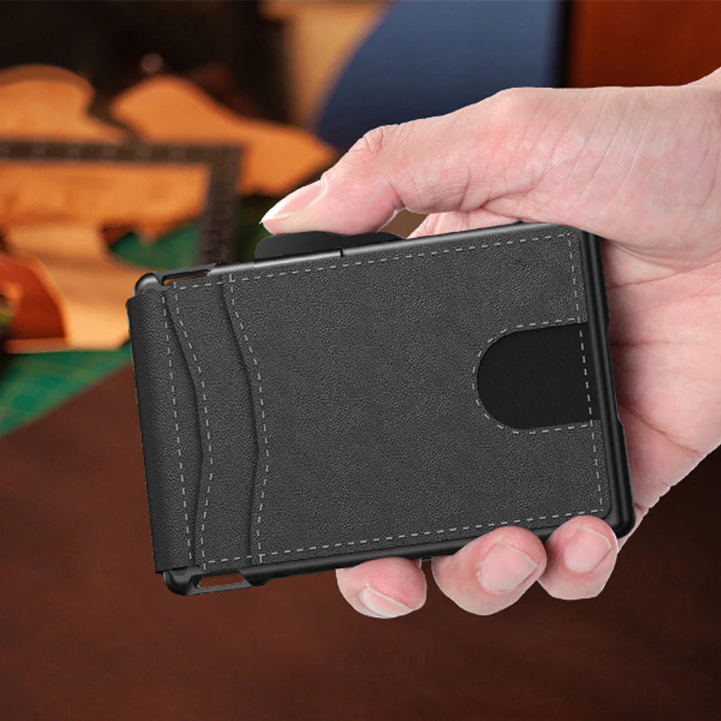 Men's Business Style Pu Leather Card Slots for AirTag - Image 8