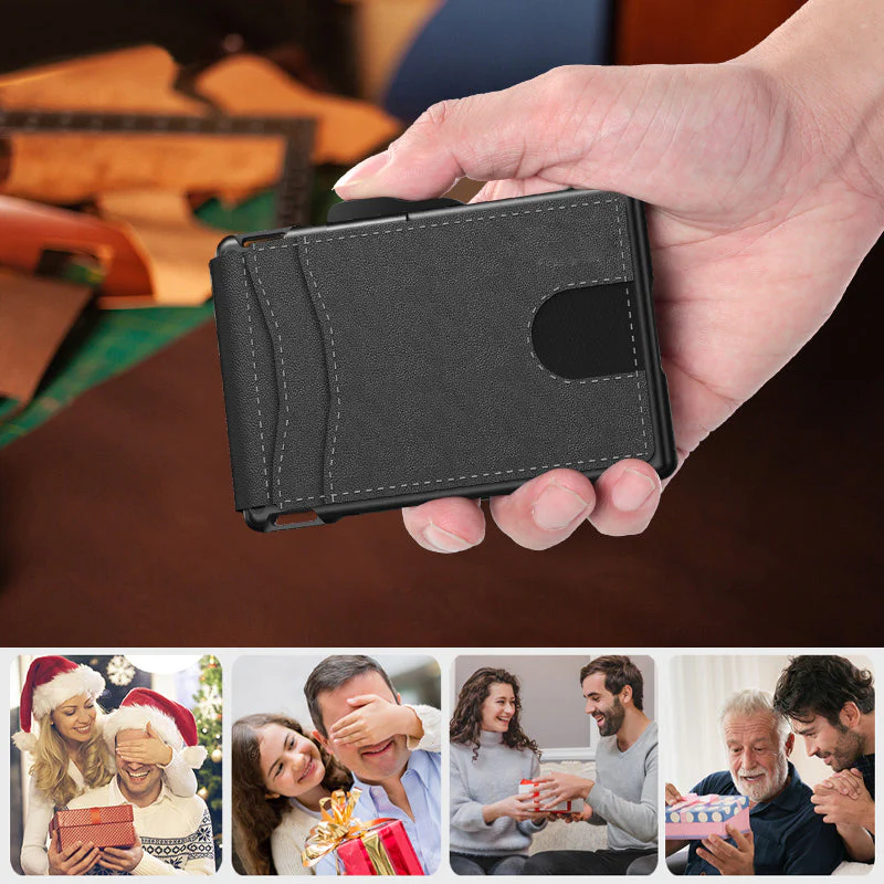 Men's Business Style Pu Leather Card Slots for AirTag - Image 9