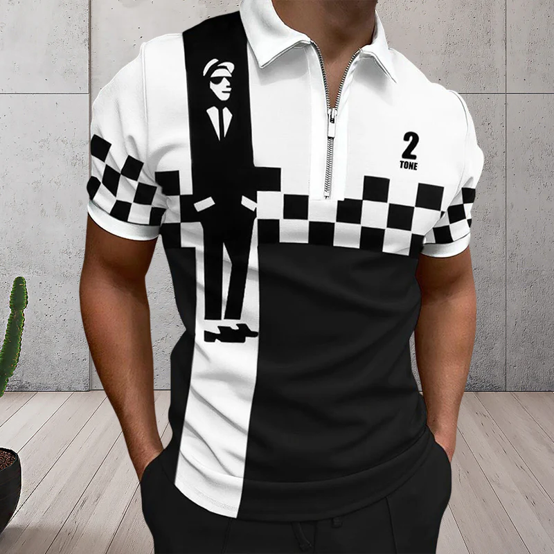 Men's Colorblock Zip Polo Shirt - Image 4