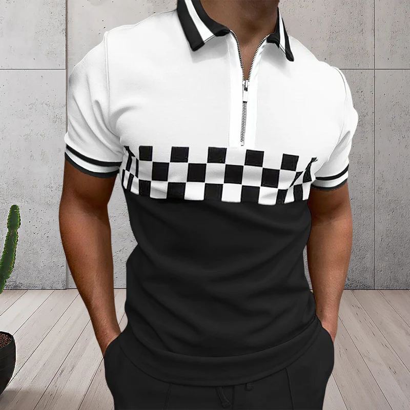 Men's Colorblock Zip Polo Shirt - Image 5
