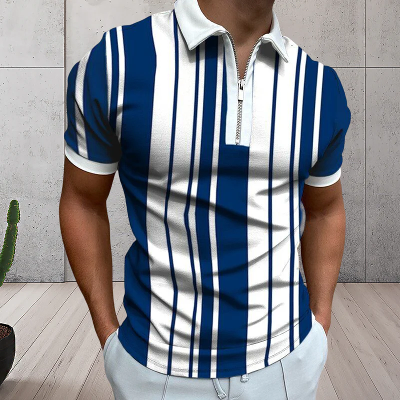 Men's Colorblock Zip Polo Shirt - Image 6