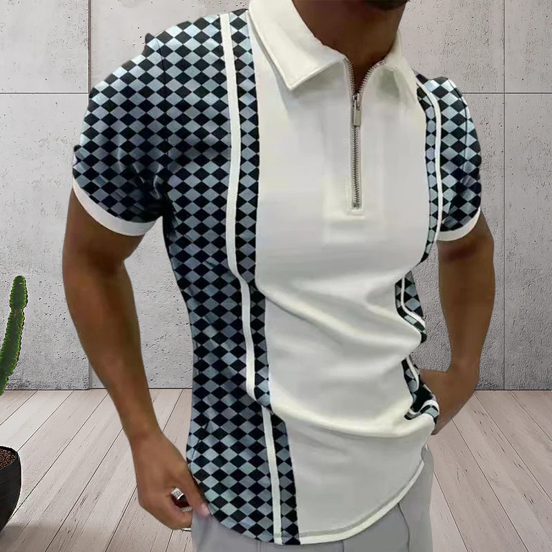 Men's Colorblock Zip Polo Shirt - Image 8