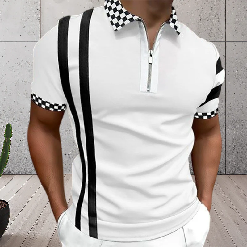 Men's Colorblock Zip Polo Shirt - Image 9