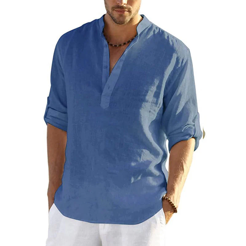 Men's Cotton Linen Hippie Casual T-Shirt - Image 4