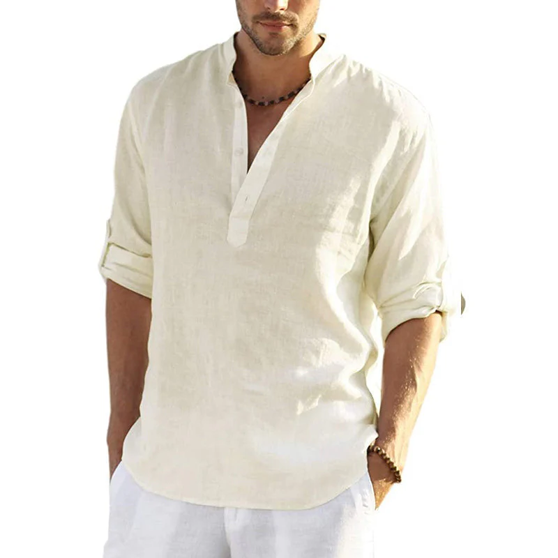 Men's Cotton Linen Hippie Casual T-Shirt - Image 5