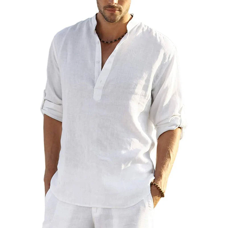 Men's Cotton Linen Hippie Casual T-Shirt - Image 6