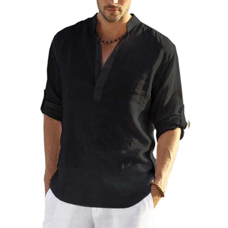 Men's Cotton Linen Hippie Casual T-Shirt - Image 7