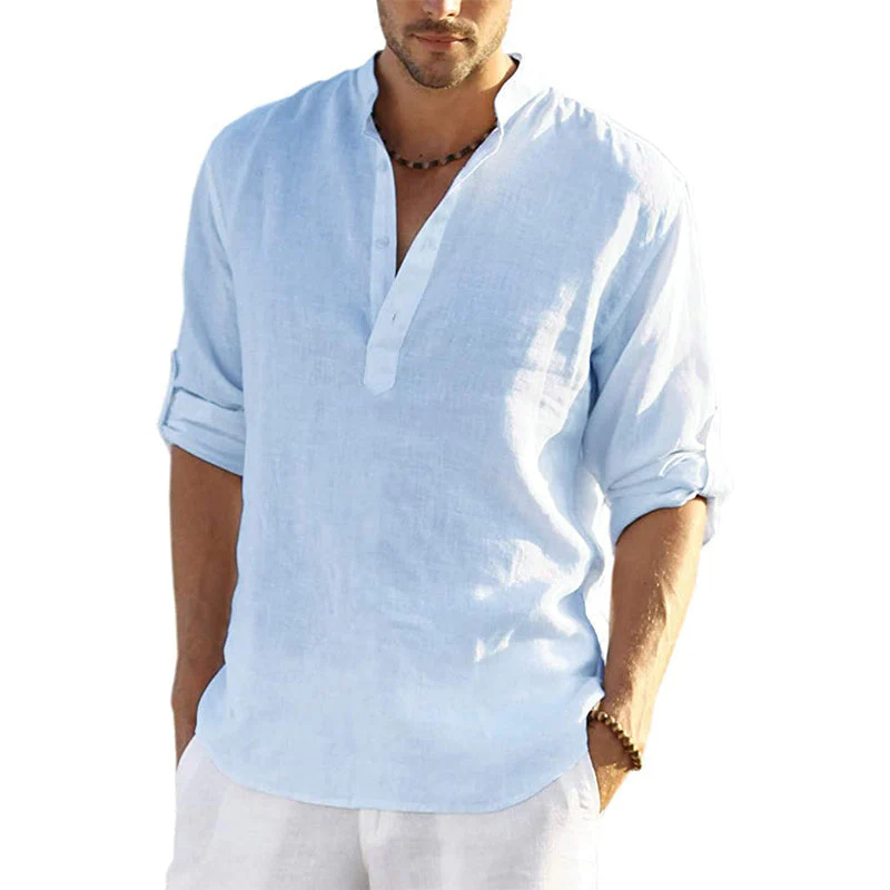 Men's Cotton Linen Hippie Casual T-Shirt - Image 8