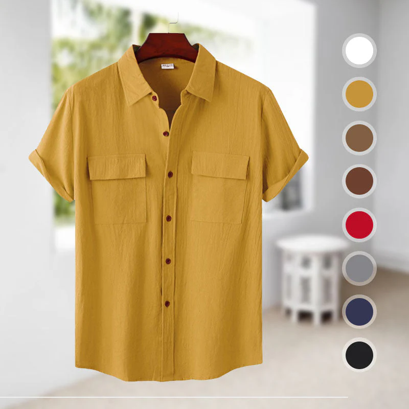 Men's Linen Short Sleeve Shirt - Image 2