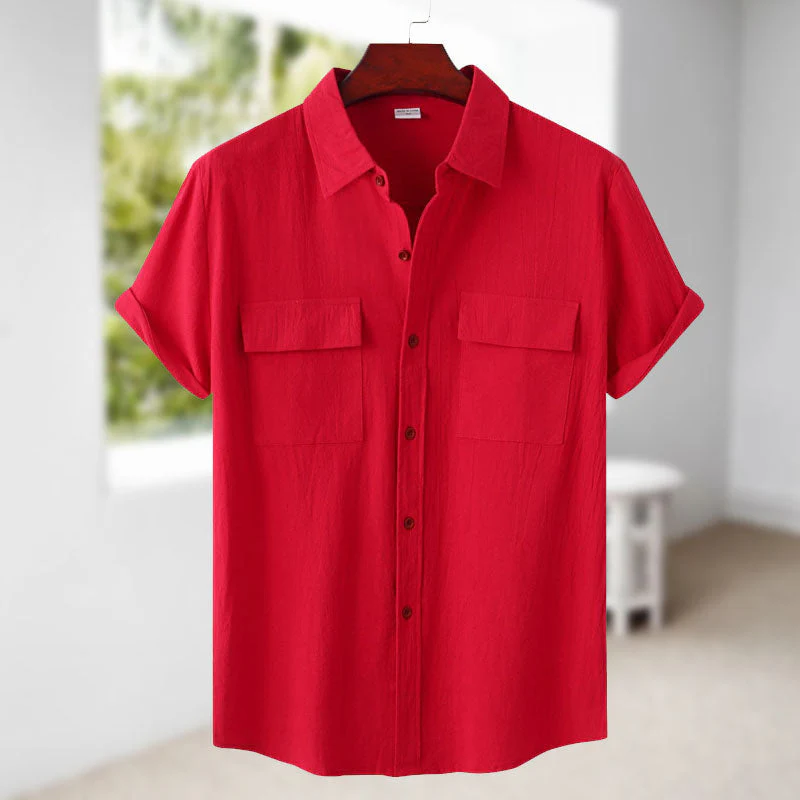 Men's Linen Short Sleeve Shirt - Image 4