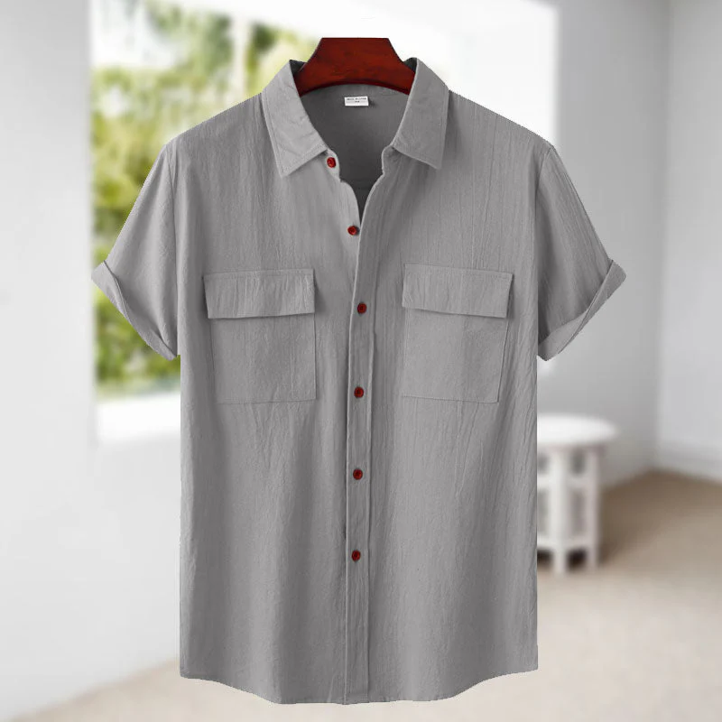 Men's Linen Short Sleeve Shirt - Image 7