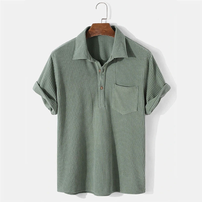Men's Waffle Lapel Shirt - Image 10