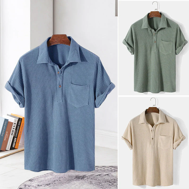 Men's Waffle Lapel Shirt - Image 12