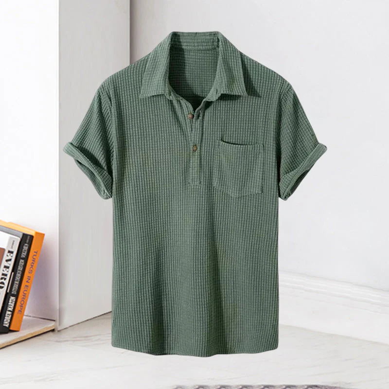 Men's Waffle Lapel Shirt - Image 15