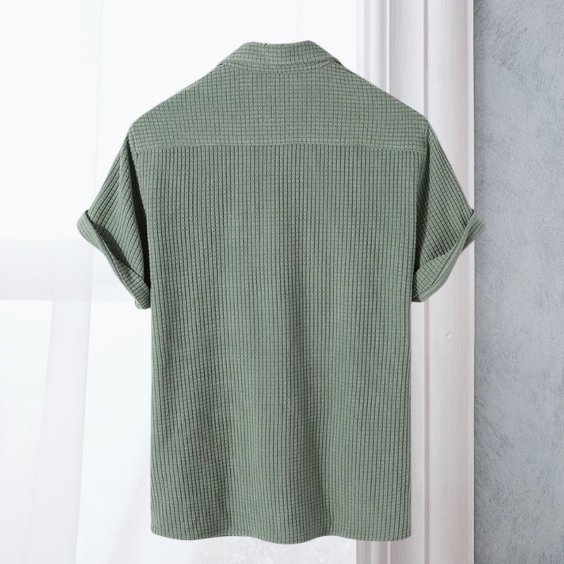 Men's Waffle Lapel Shirt - Image 2