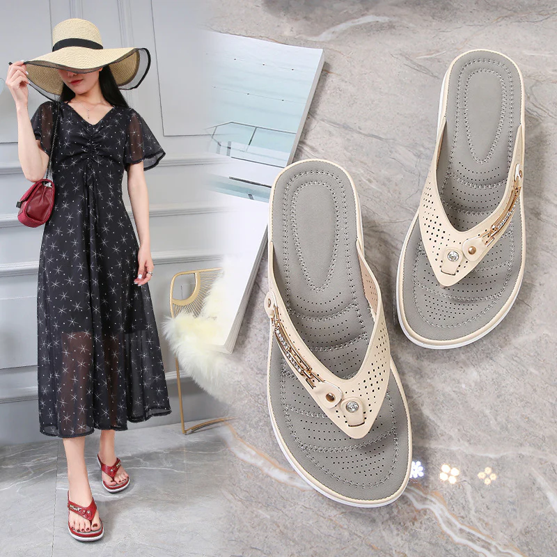 Metal Buckle Beach Flip Flops - Image 3