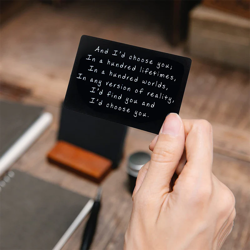 Metal Engraved Card - Message of Love - Image 3
