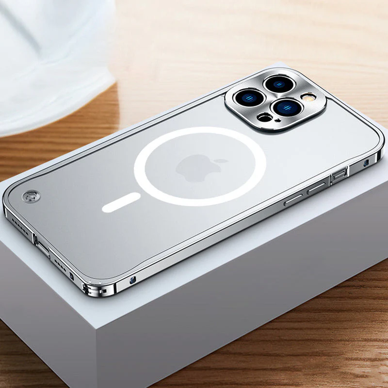 Metal Frame Magnetic Charging Case For iPhone - Image 14