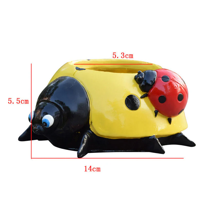 Metal Ladybug Flower Pot - Image 7