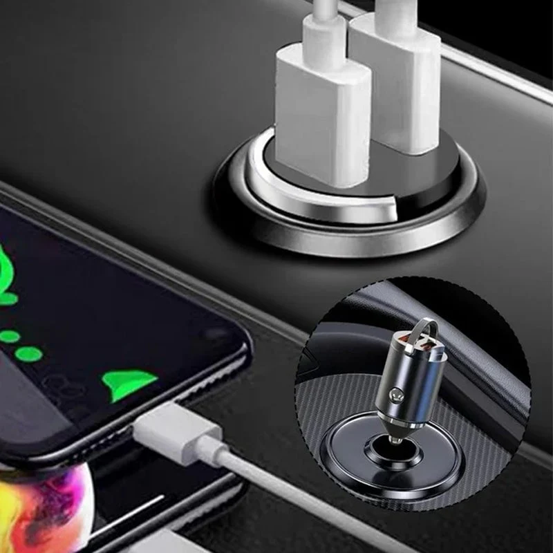 Metal Pull-Ring Invisible Fast Car Charger - Image 10