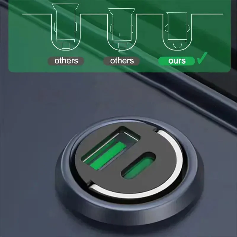 Metal Pull-Ring Invisible Fast Car Charger - Image 3