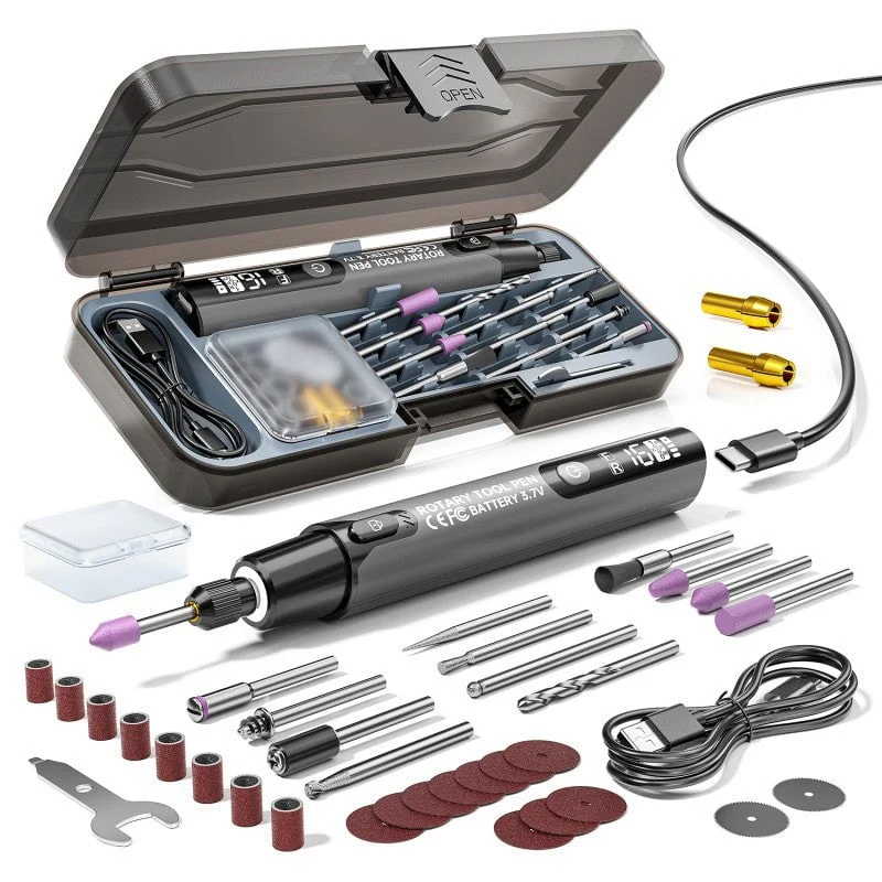 Mini Electric Rotary Tool Set with LED Light & Digital Display - Image 13