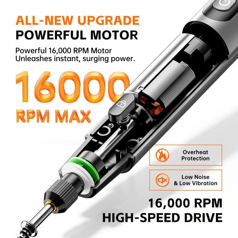 Mini Electric Rotary Tool Set with LED Light & Digital Display - Image 2
