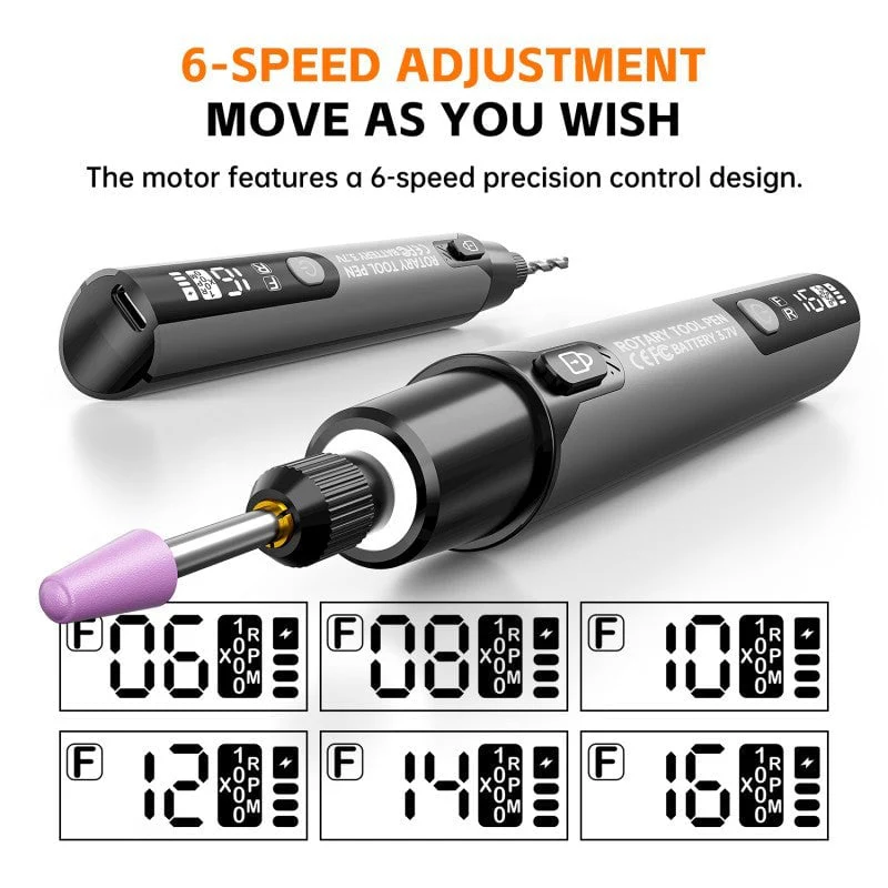 Mini Electric Rotary Tool Set with LED Light & Digital Display - Image 5