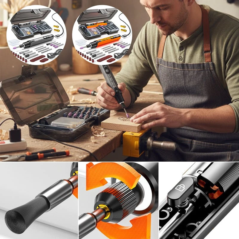 Mini Electric Rotary Tool Set with LED Light & Digital Display - Image 6