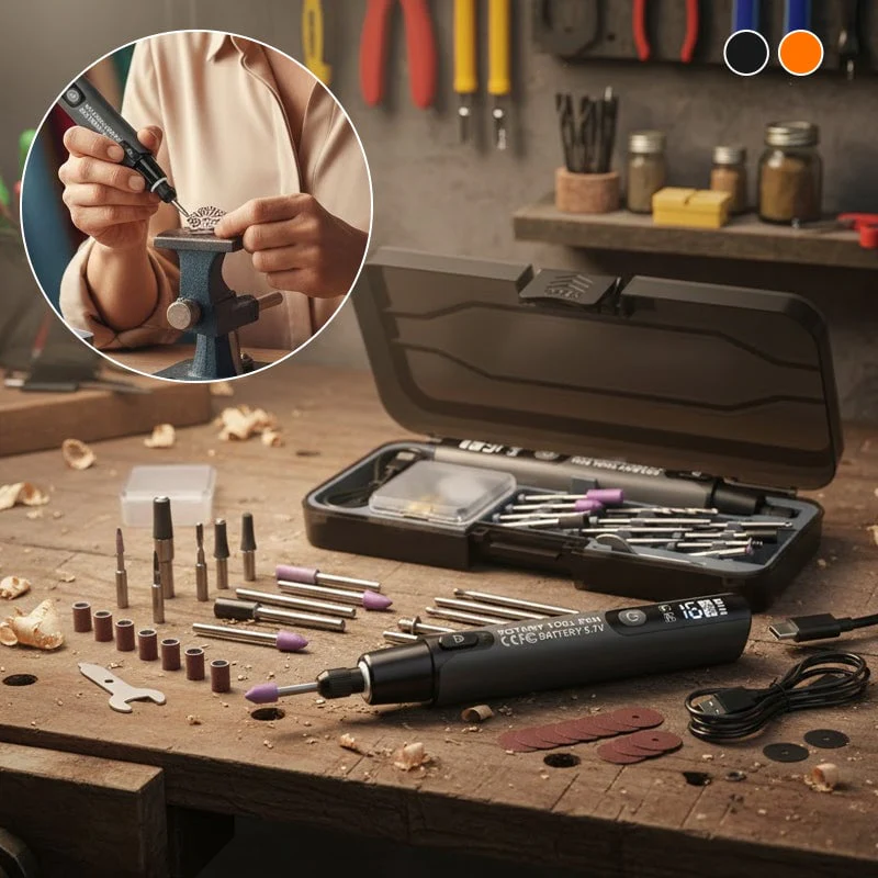 Mini Electric Rotary Tool Set with LED Light & Digital Display - Image 8
