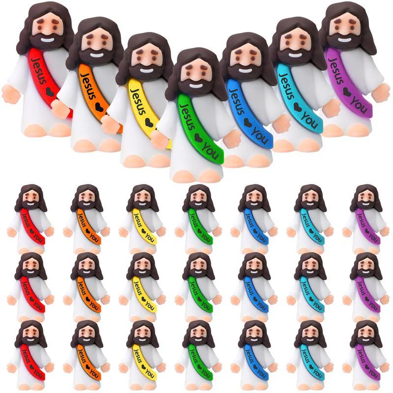 Mini Jesus Figurines With Jesus love You Slogan - Image 11