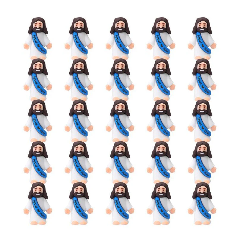 Mini Jesus Figurines With Jesus love You Slogan - Image 12