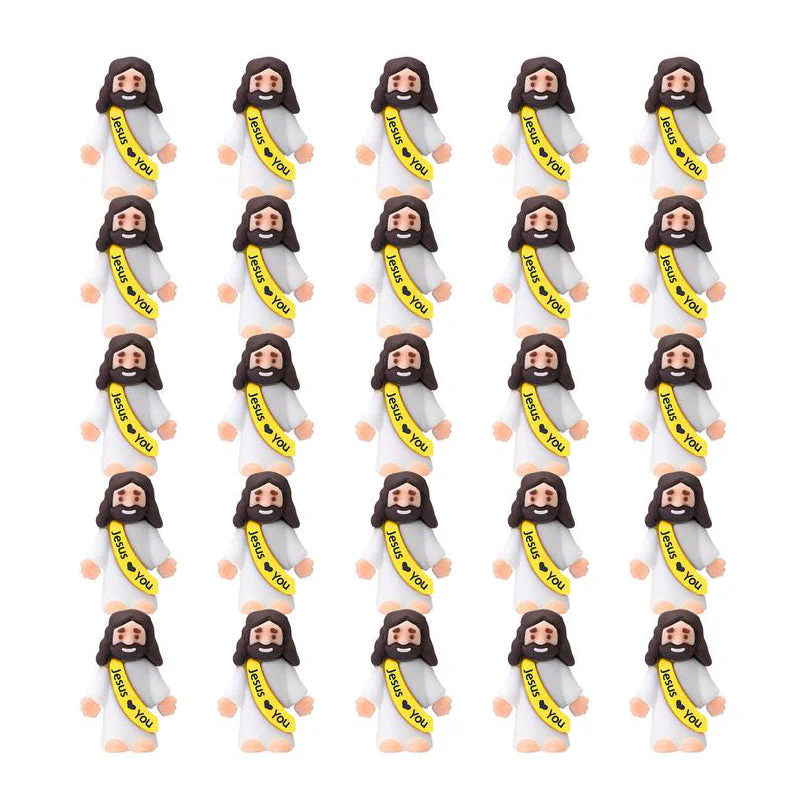 Mini Jesus Figurines With Jesus love You Slogan - Image 13