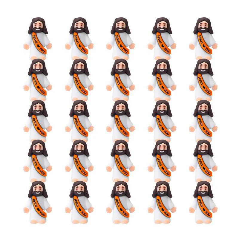 Mini Jesus Figurines With Jesus love You Slogan - Image 14