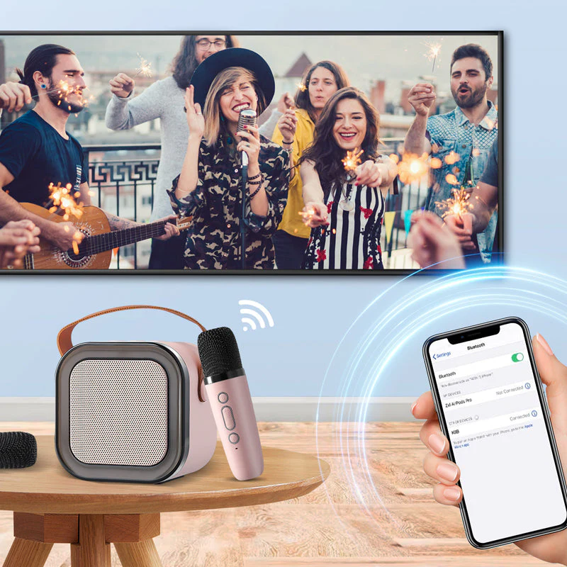 Mini Karaoke Machine with Wireless Microphones - Image 3