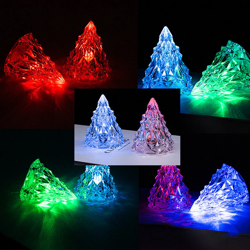 Mini LED Crystal Christmas Tree Night Light - Image 2