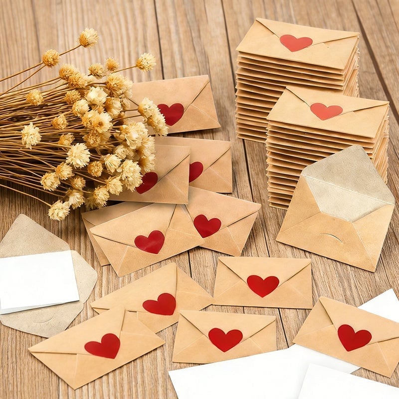 Mini Love Envelope & Heart Sticker Set - Image 2