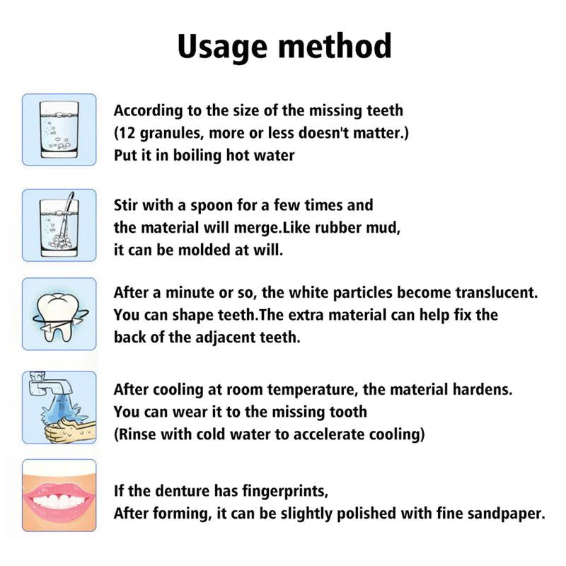 Moldable False Teeth for Temporary Tooth Fillings - Image 10