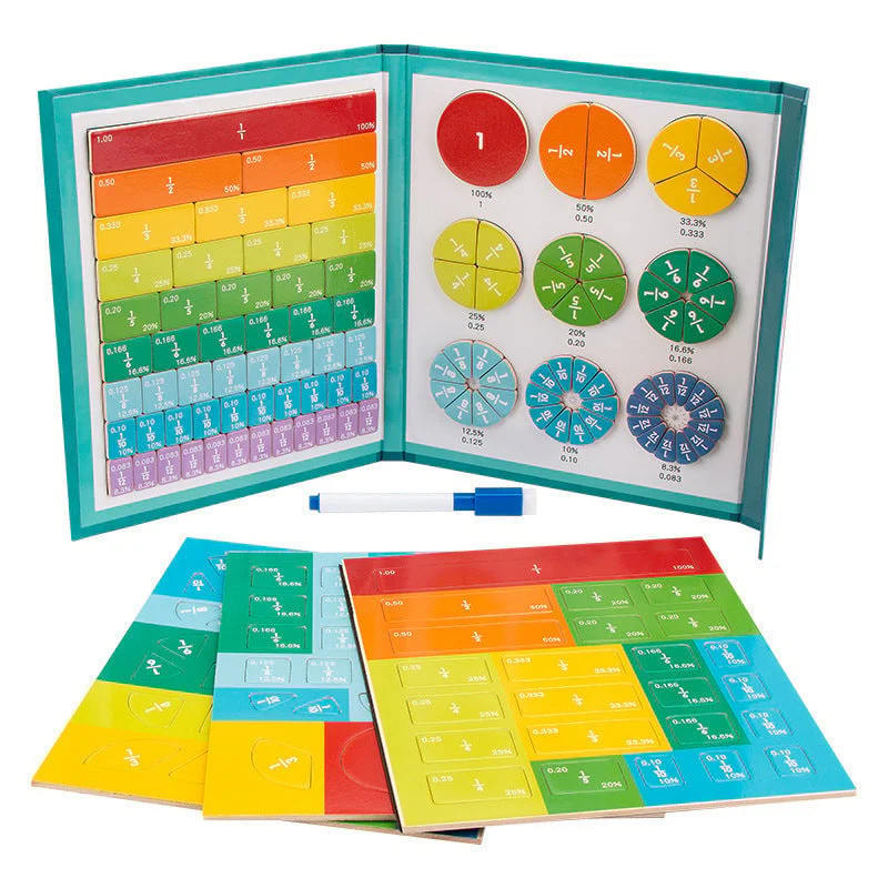 Montessori Magnetic Book Fraction Puzzle For Children - Image 11