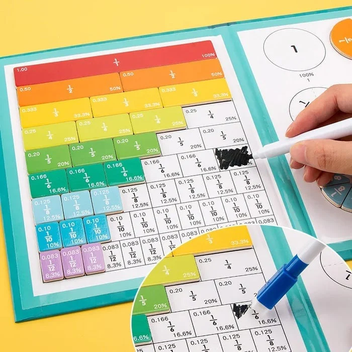 Montessori Magnetic Book Fraction Puzzle For Children - Image 2