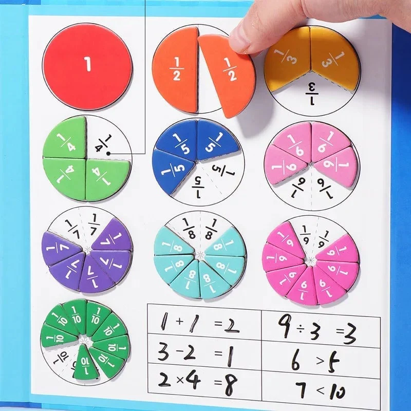Montessori Magnetic Book Fraction Puzzle For Children - Image 3