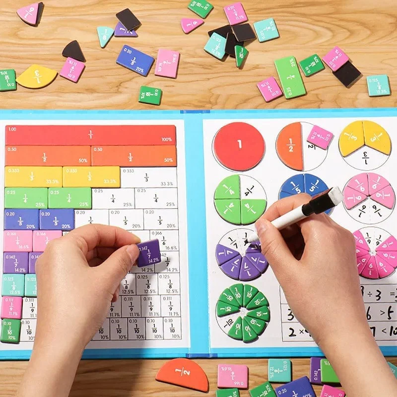Montessori Magnetic Book Fraction Puzzle For Children - Image 9
