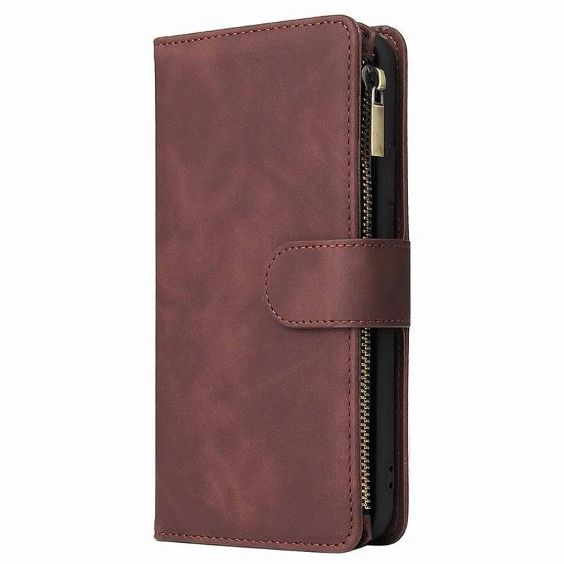 Multi-card Zipper Pocket Leather Case for iPhone - Image 12