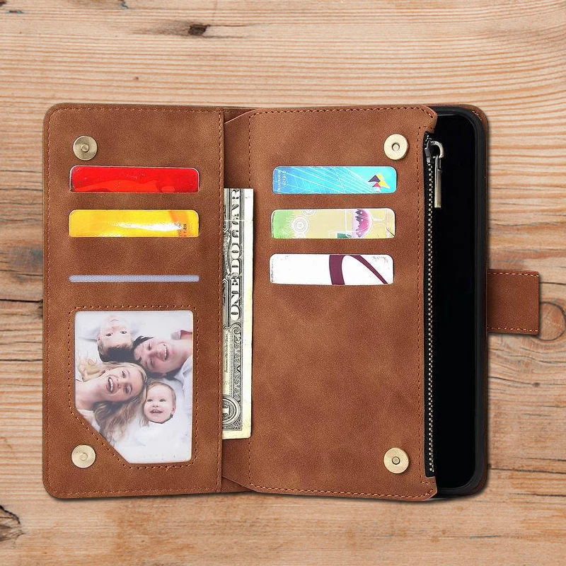 Multi-card Zipper Pocket Leather Case for iPhone - Image 6