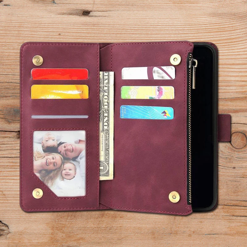 Multi-card Zipper Pocket Leather Case for iPhone - Image 7