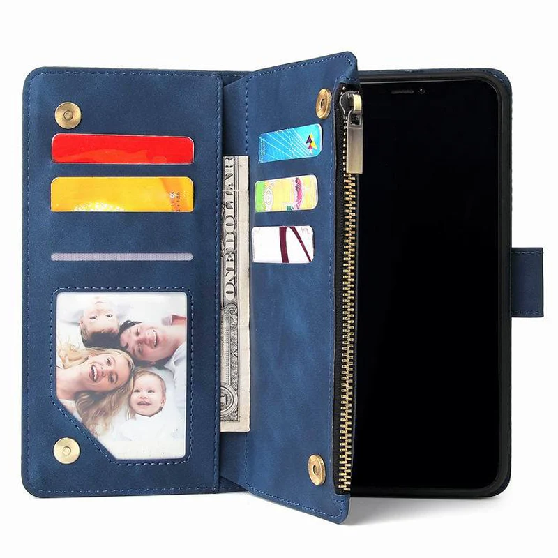 Multi-card Zipper Pocket Leather Case for iPhone - Image 8