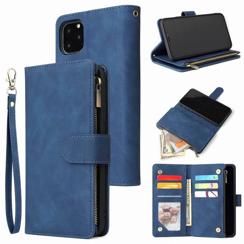 Multi-card Zipper Pocket Leather Case for iPhone - Image 9
